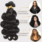 Extensions de cheveux humains naturels, ondulés, qualité 10A, 100 % cheveux vierges brésiliens non traités, lot de 3 paquets. Extensions de cheveux naturels pour femmes noires.