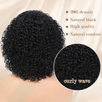 human wigs 200% density short kinky curly wave wig with bangs for black women 100% brazilian virgin human hair wigs machine made glueless wig natral black