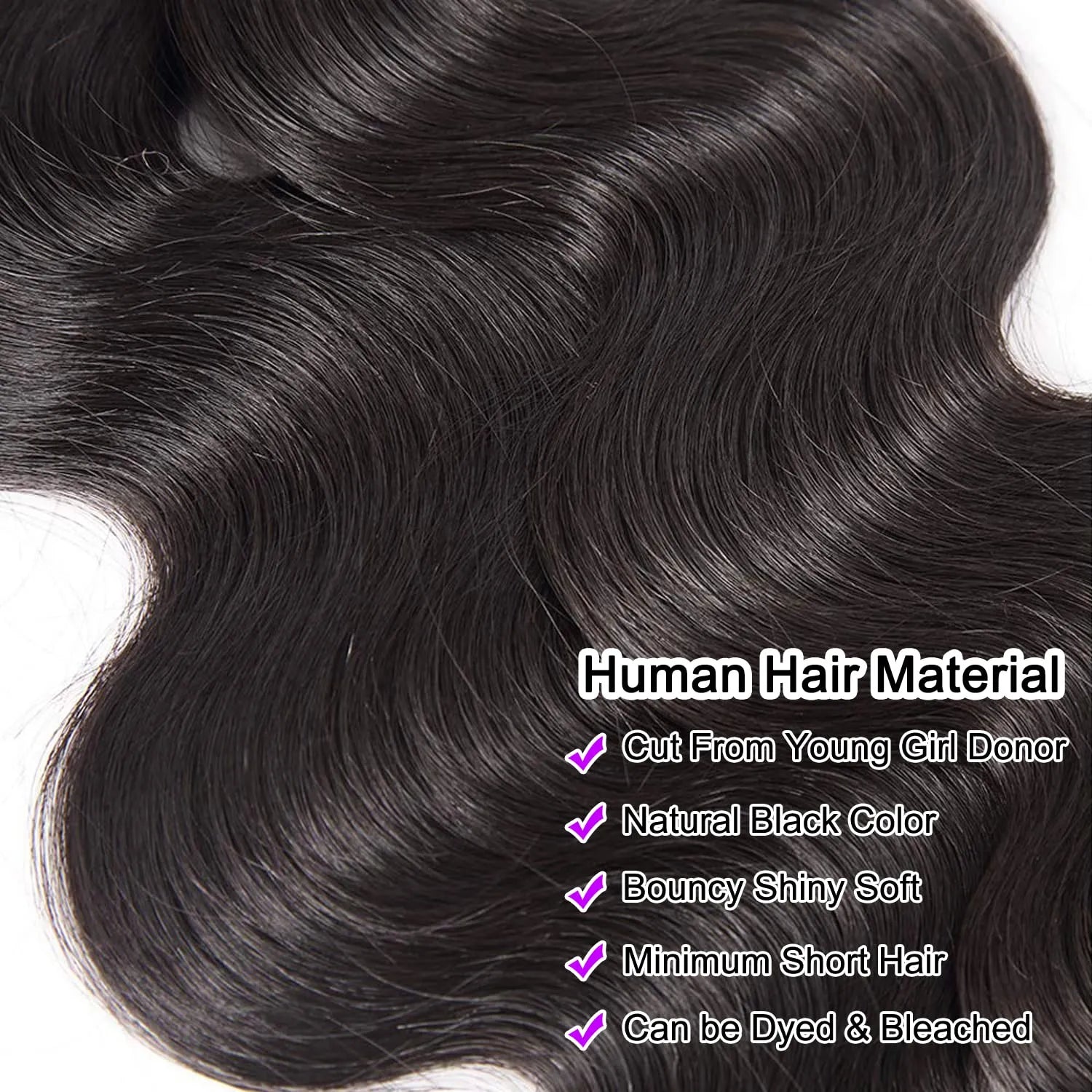 Extensions de cheveux humains ondulés, 3 paquets, 100 % naturels, tissage brésilien brut 10A, couleur naturelle, pour femmes noires.