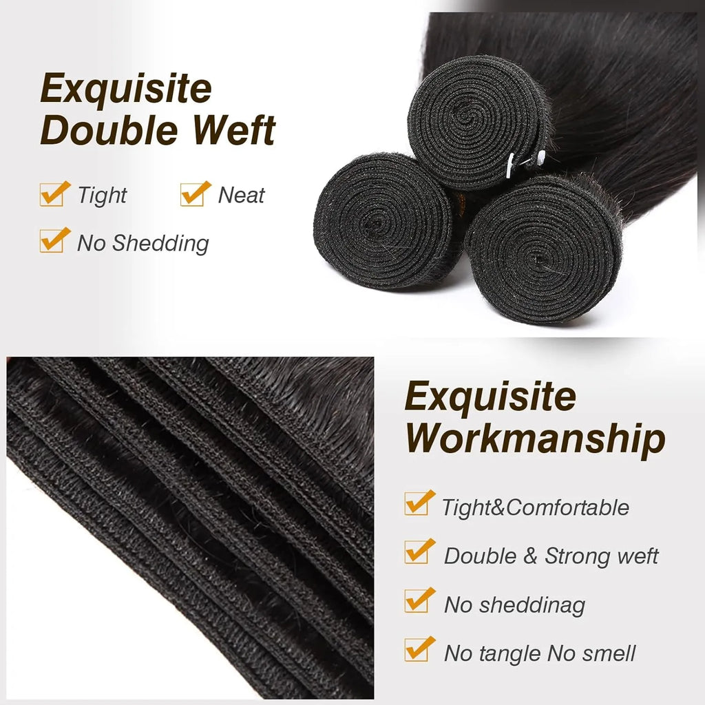 Extensions de cheveux humains naturels, ondulés, qualité 10A, 100 % cheveux vierges brésiliens non traités, lot de 3 paquets. Extensions de cheveux naturels pour femmes noires.