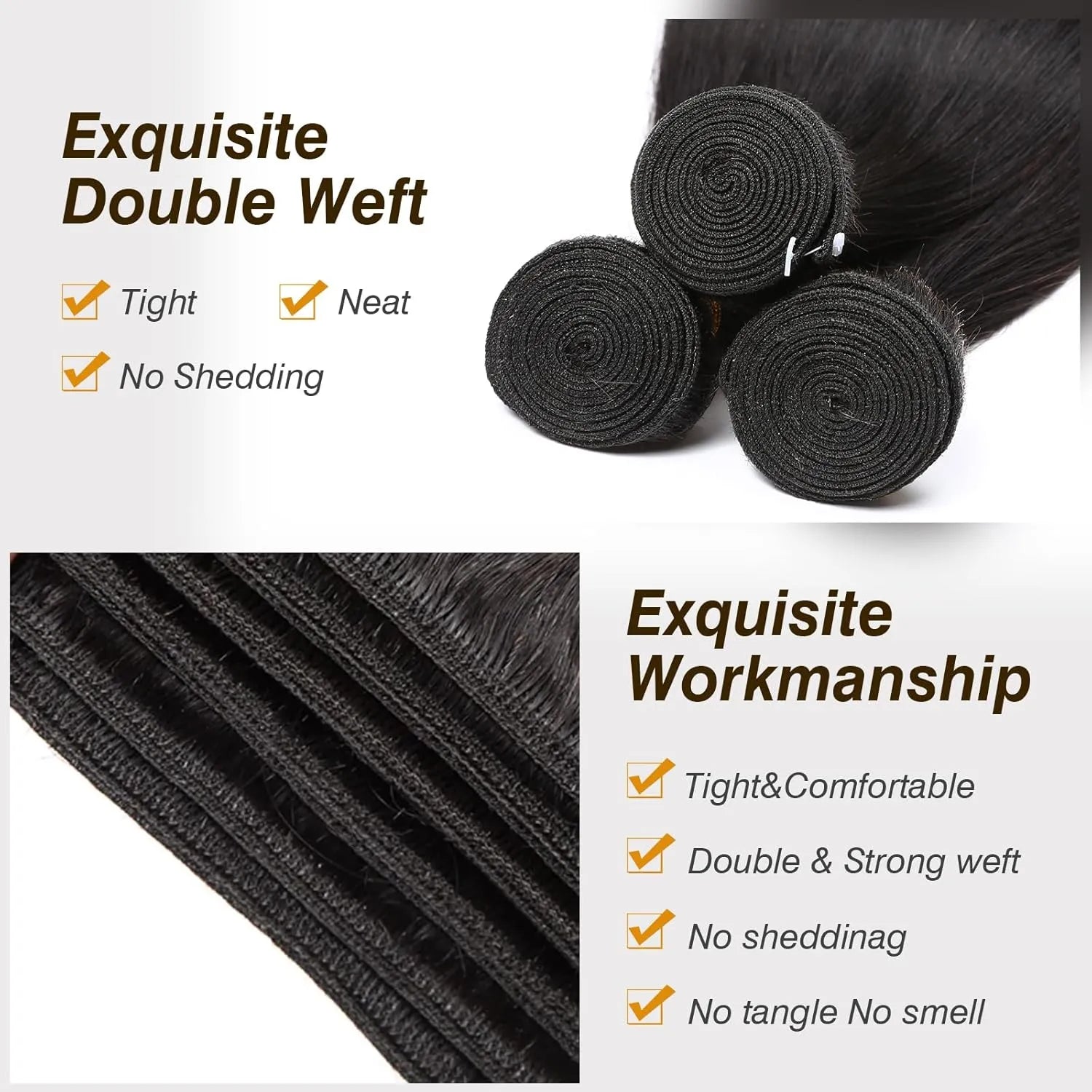 Extensions de cheveux humains naturels, ondulés, qualité 10A, 100 % cheveux vierges brésiliens non traités, lot de 3 paquets. Extensions de cheveux naturels pour femmes noires.