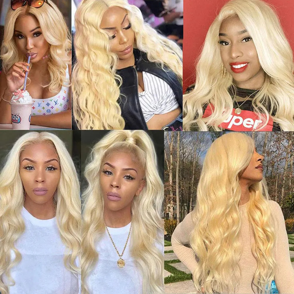 613 Bundles Blonde Human Hair Single Bundle 12-28 inch 3 Bundles Body Wave 100% Unprocessed 10A Brazilian Virgin 613 Human Hair Bundles 100g per bundle