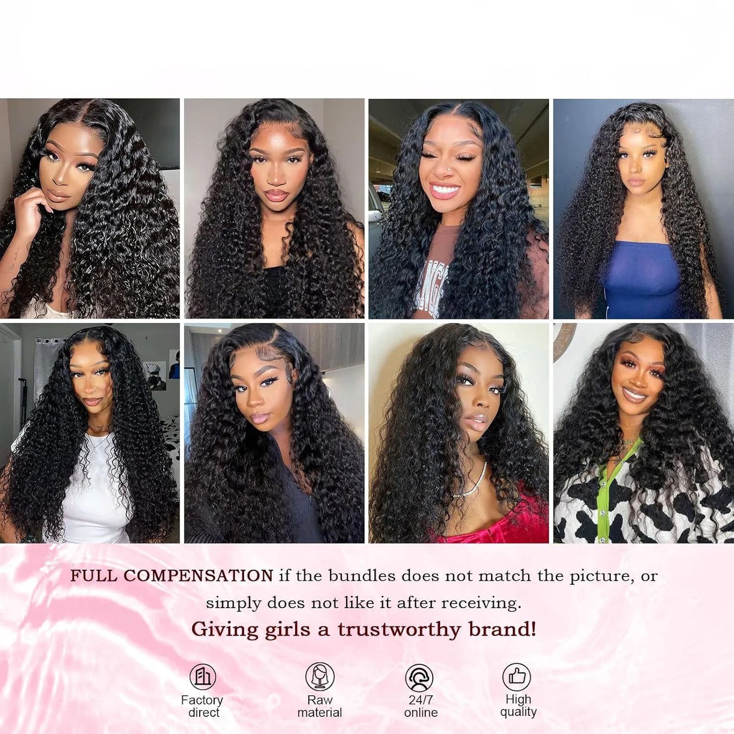 Extensions Deep Wave en cheveux humains bouclés 12A, 100 % naturels, effet mouillé et ondulé, style brésilien, 3 mèches pour femmes noires.