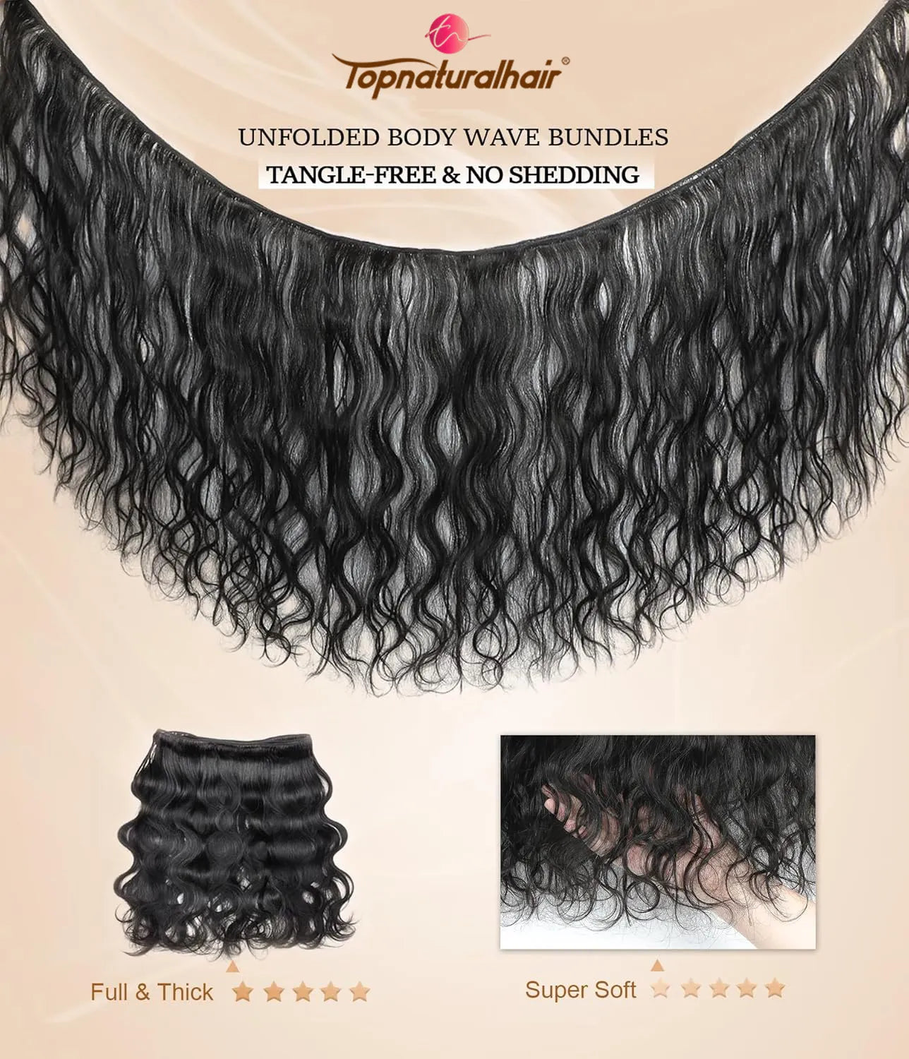 Extensions de cheveux humains sains, ondulés, 100 % naturels, vierges et sélectionnées, cheveux brésiliens Remy, 3 paquets.